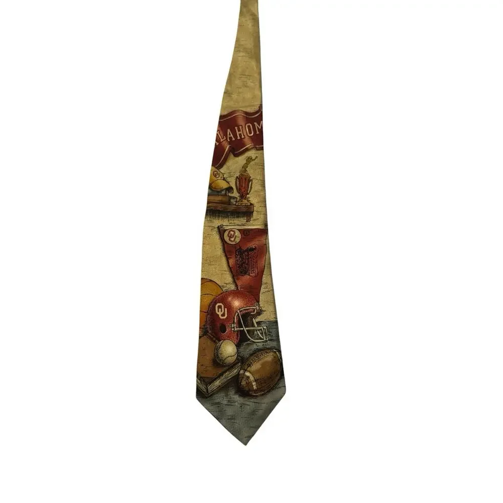 Eagle Wings University Of Oklahoma Sooners Sports Football Baseball Necktie